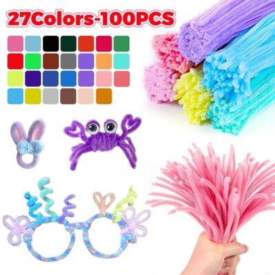Pfeifenreiniger aus Plüsch,bunte Chenille-Stiele für DIY-Bastelbedarf, Spielzeug