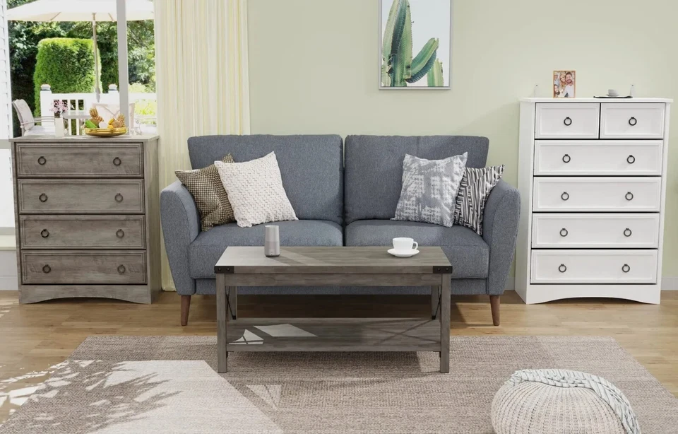 6 Drawer Dresser Tall Chest of Drawers Modern Wood Storage Organizer for Bedroom - Image 2 of 4