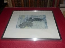 Joan Aghib 1924-2008 Engraving Signed 2/15 Life Under Marine III " 1969 S. W.