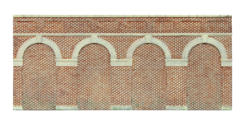 New Boxed Pair of R7384 Hornby 00 Gauge Mid Level Retaining Wall Resin Models.