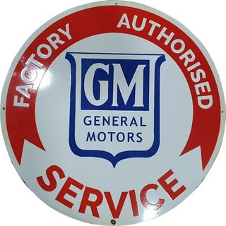 PORCELAIN GENERAL MOTORS ENAMEL SIGN 30X30 INCHES DOUBLE SIDED