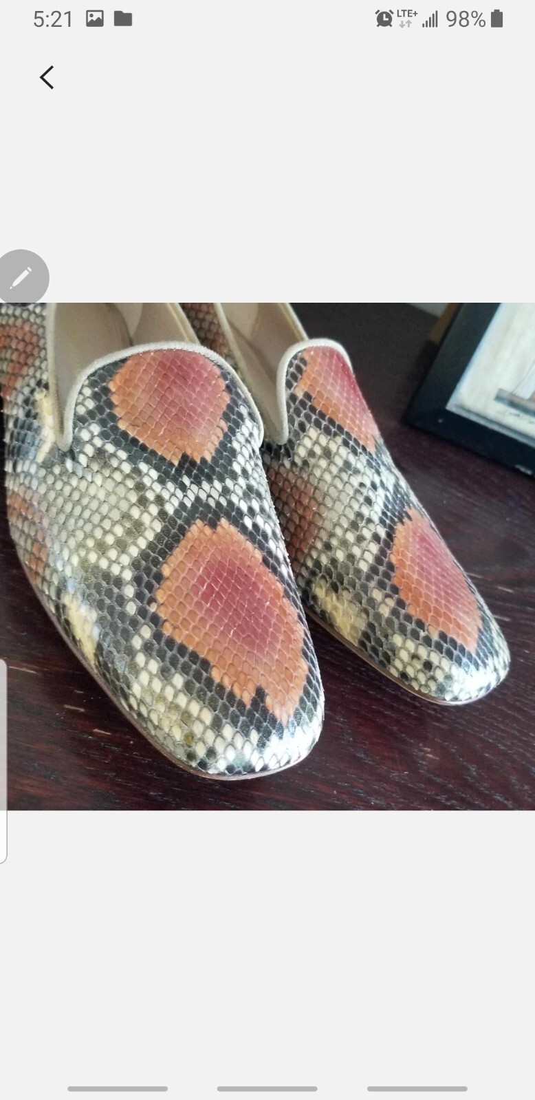 Stuart Weitzman  orange  snake python loafer  sli… - image 1