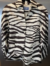 Thierry Mugler Beige and Brown Animal Print Silk Skirt Suit Sz 38