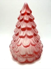 Red Glass Christmas Tree Candle Holder Votive Mikasa Holiday Decor