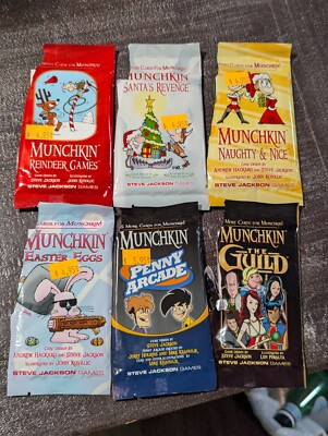 MUNCHKIN Card Game 6 - Booster Packs Guild Eggs Nice Reindeer Arcade Santa 100%