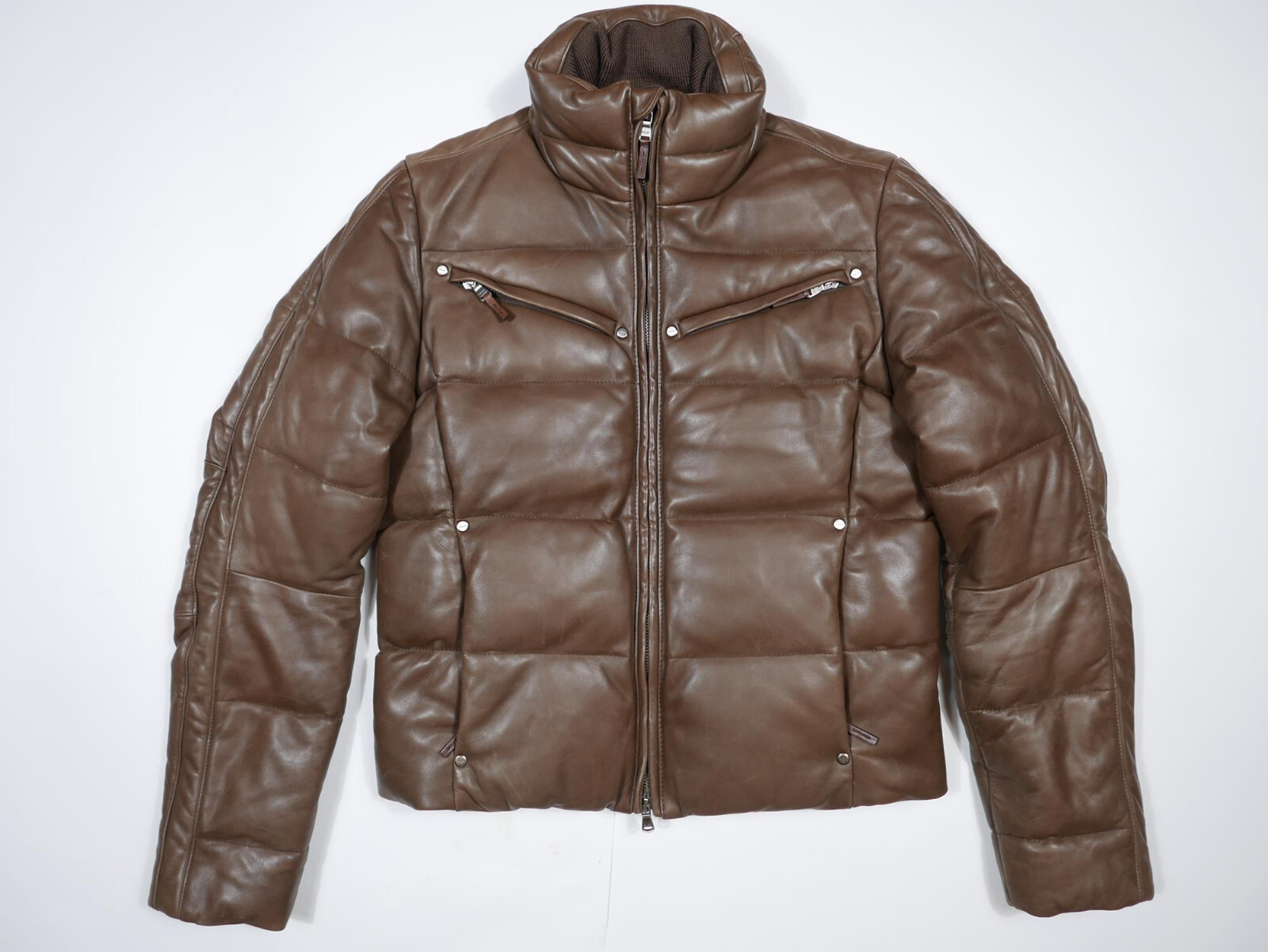Ralph Lauren RLX Jacket Bomber Leather Puffer Down Women's RARE M