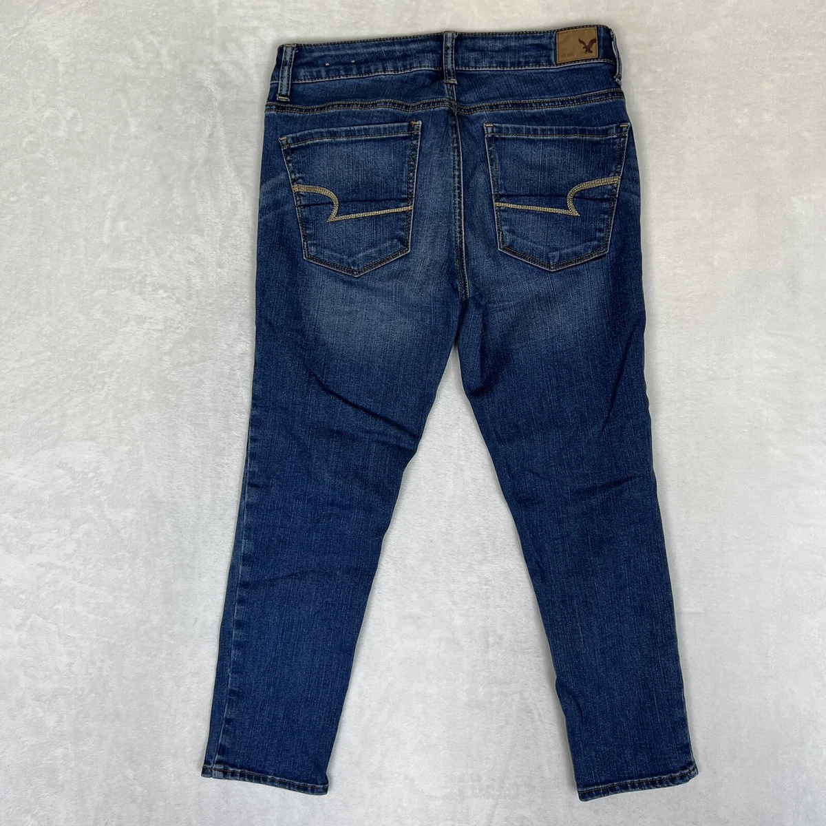 American Eagle Jeans Womens 6 Hi Rise Jegging Crop Super Stretch Blue Wash  Denim