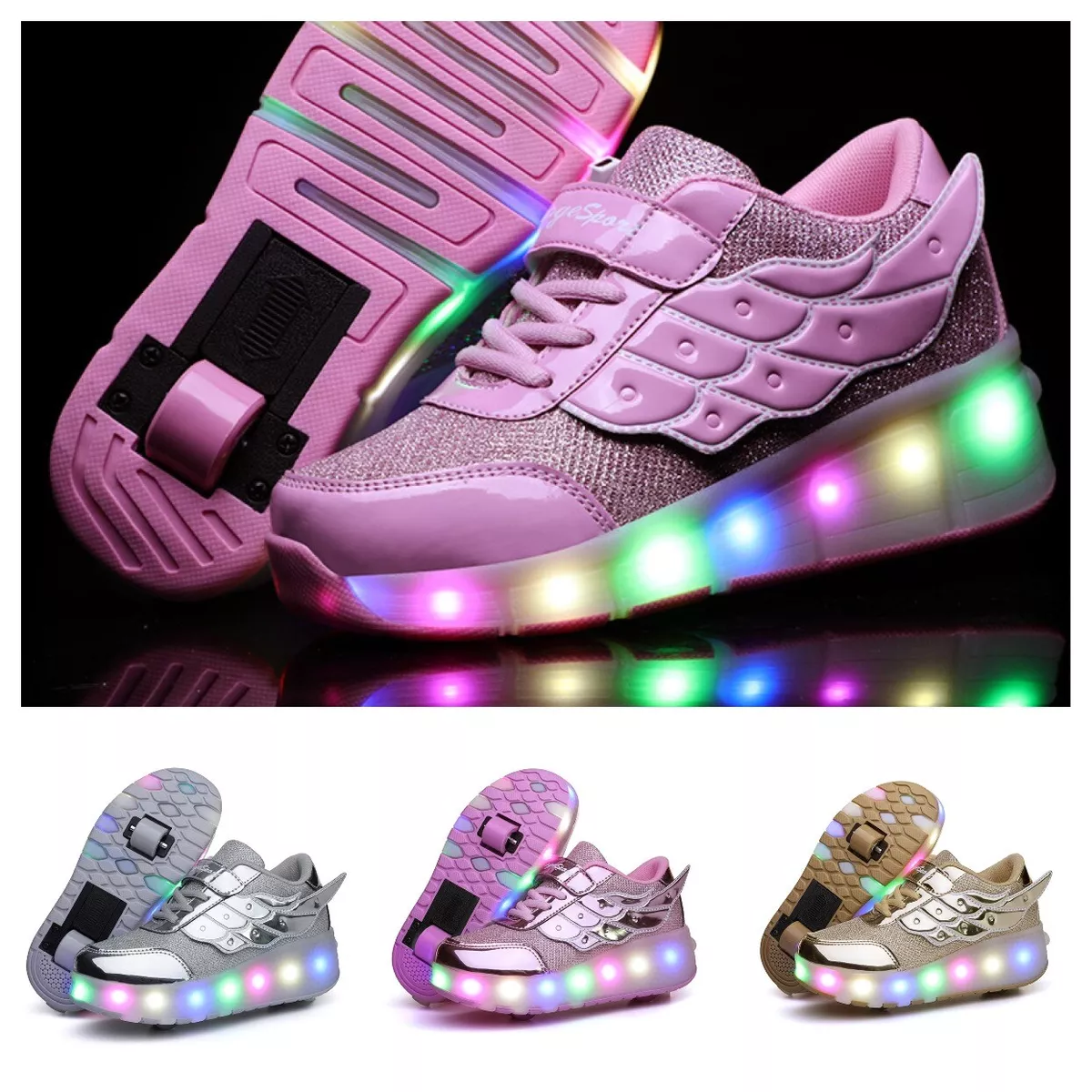 Grid High Quality Fire Wheel Shoes Children Flashing Roller Small