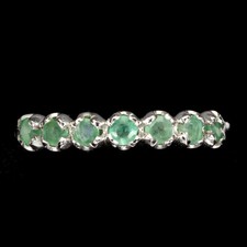 925 Sterling Silver Ring Round Emerald 2.5mm Gemstone Jewelry