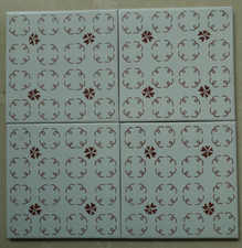 4 FLIESEN - TRUE VINTAGE - 70ER - ITALY  DESIGN - 15/15 CM - DEKORE - WOLKEN   