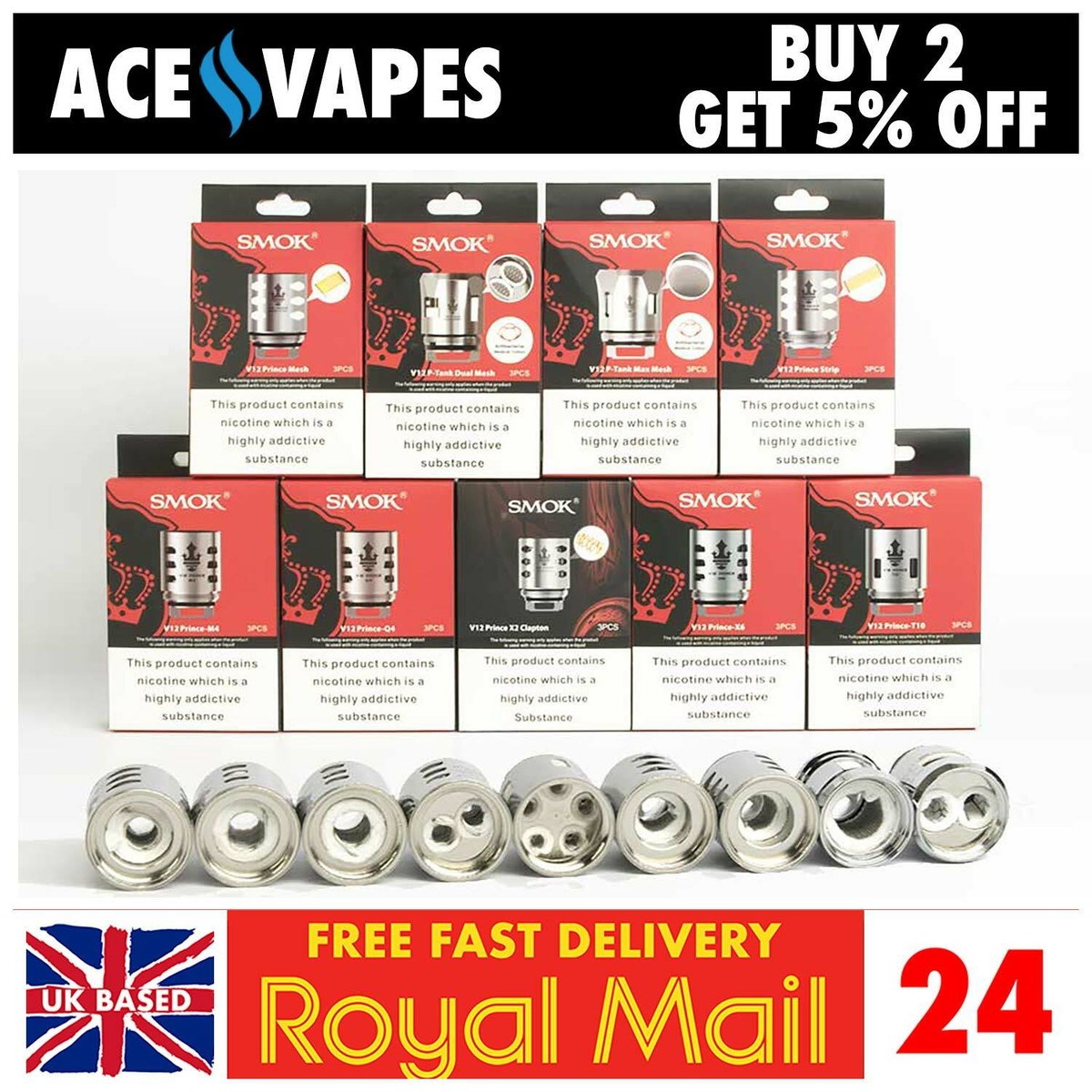 SMOK PRINCE Coils | Q4 | M4 | DUAL, TRIPLE, MAX MESH | T10 | P-Tank TFV12 Coil | eBay UK SMOK PRINCE Coils | Q4 | M4 | DUAL, TRIPLE, MAX MESH | T10 | P-Tank TFV12 Coil | eBay UK