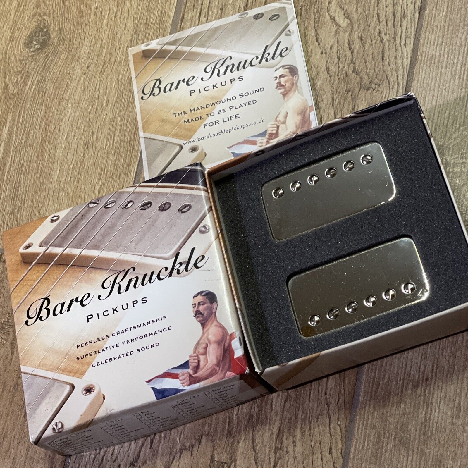 Bare Knuckle PG Blues Humbucker Guitar Pickup Set 50mm Nickel Silver Covers PAF