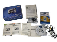 Canon Power Shot SX110IS 9MP Digital Camera Silver Complete In Box Works