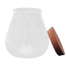 Clear Glass Storage Pot With Cork Stopper For Display And Candy Storage