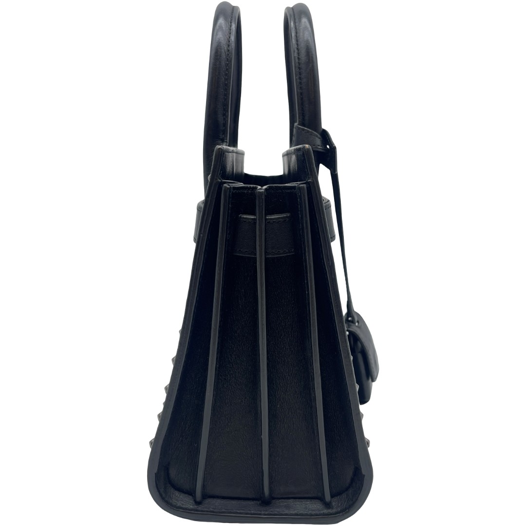 Borsa a tracolla originale SAINT LAURENT Sac du Jour borchie 2WAY borsa a mano nera #36636767