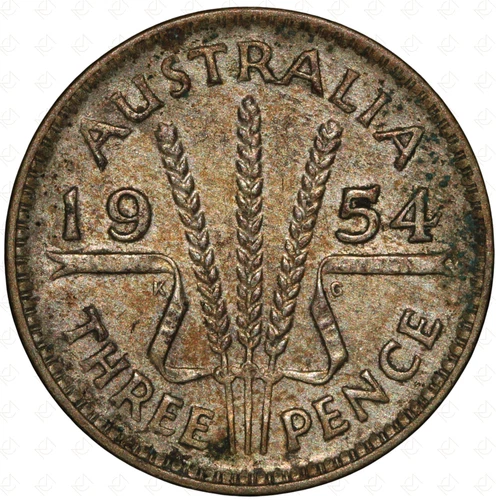 1954 Elizabeth II Brass Threepence — photo from the most recent tracked eBay sale