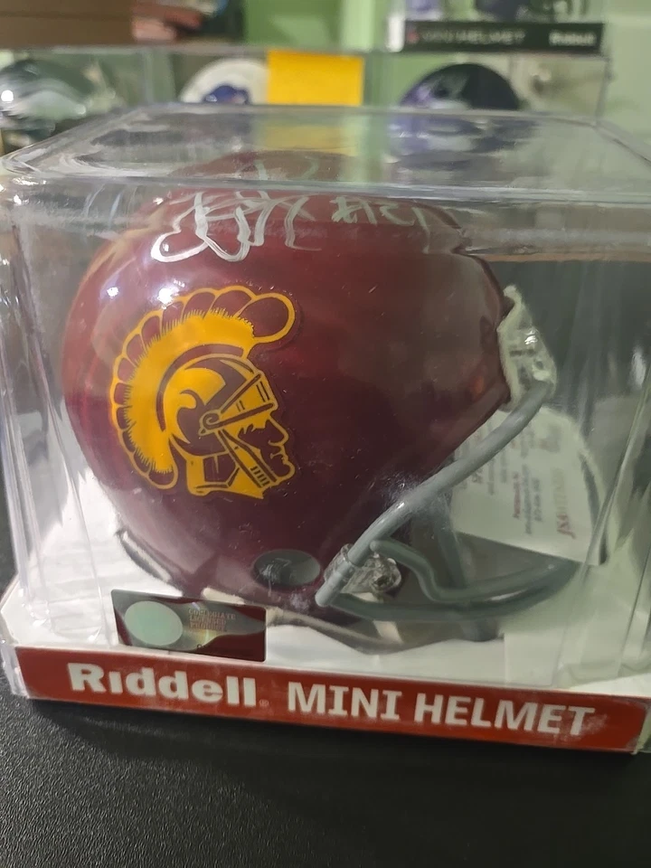 USC Trojans National Champion Lendale White Mini Helmet Autograph - Image 2 of 2
