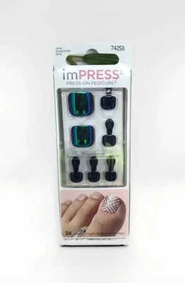 KISS imPRESS PRESS-ON PEDICURE 24 Toenails Künstliche Zehennägel LIVING PROOF