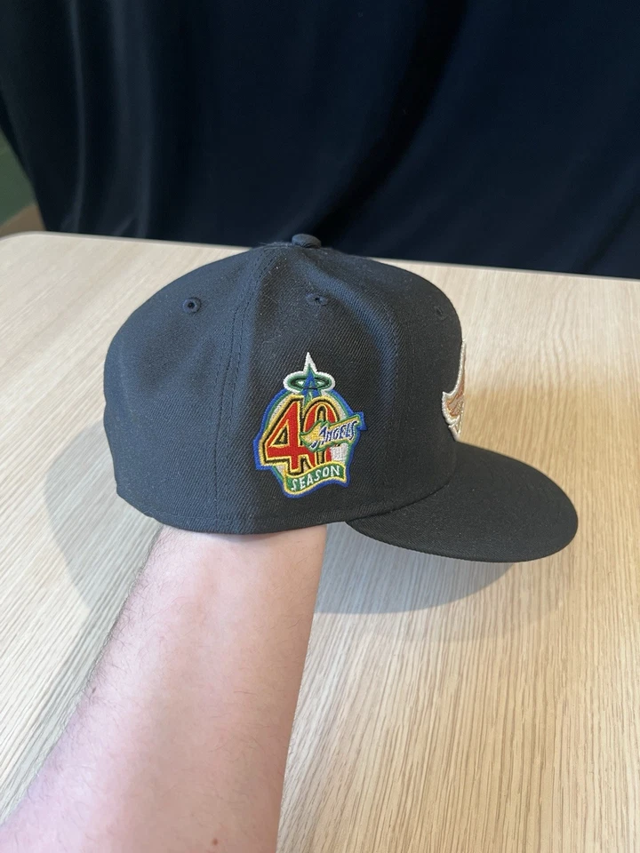 Los Angeles Angels 40th Season Hat Black Gold Logo New Era 59FIFTY Fitted 7 3/4 - Image 2 of 4