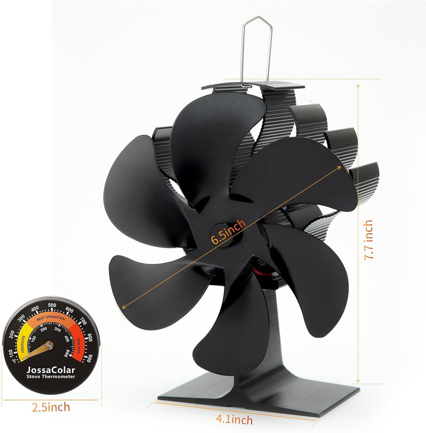 Wood Stove Fan Heat Powered Fireplace Fan Non Electric, Thermal Fan for Wood Bur