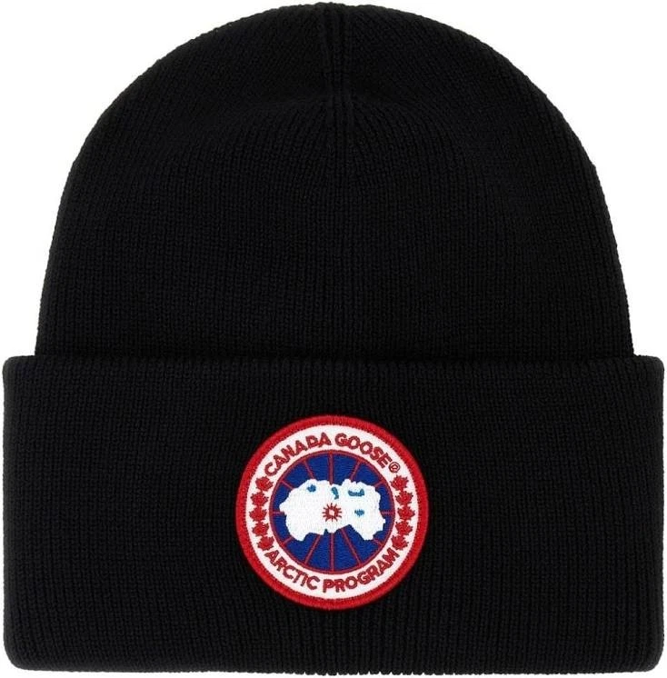 Canada Goose Beanie Black With Classic Badge, Unisex One Size - Image 2 of 3