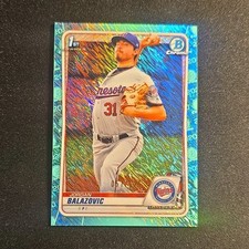 2020 Bowman Chrome Aqua Shimmer Refractor Jordan Balazovic #BCP-123 Twins