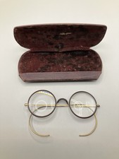 Antique GF Round Spectacles Windsor Celluloid Rim Glasses Riding Bow c1900s