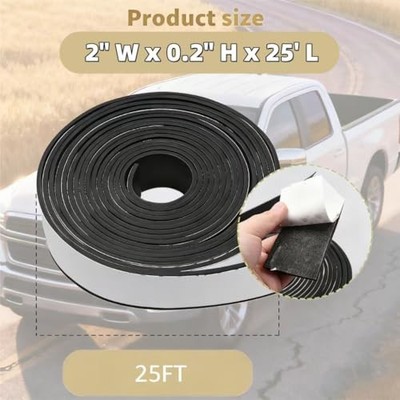 33FT Truck Cap Seal – EPDM Rubber Topper Seal For Caps Under 200 Lbs, Black, Weatherproof
