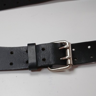 Dickies Men's Black Solid Dress Belt Size 38 Adjustable Logo Buckle 1.5in