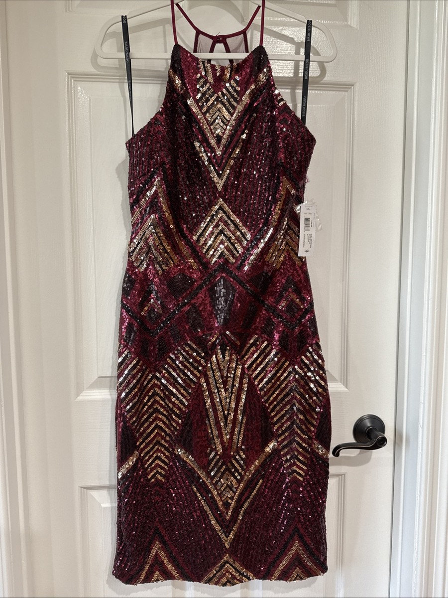 slim fit dress slacks Bisou Brown Off Shoulder Mini Dress - US 0