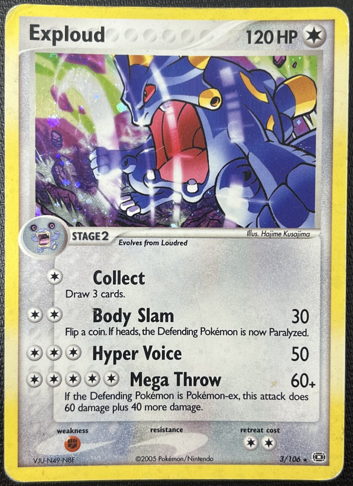 Exploud 3/106 EX Emerald Holo Rare Pokémon Card MP