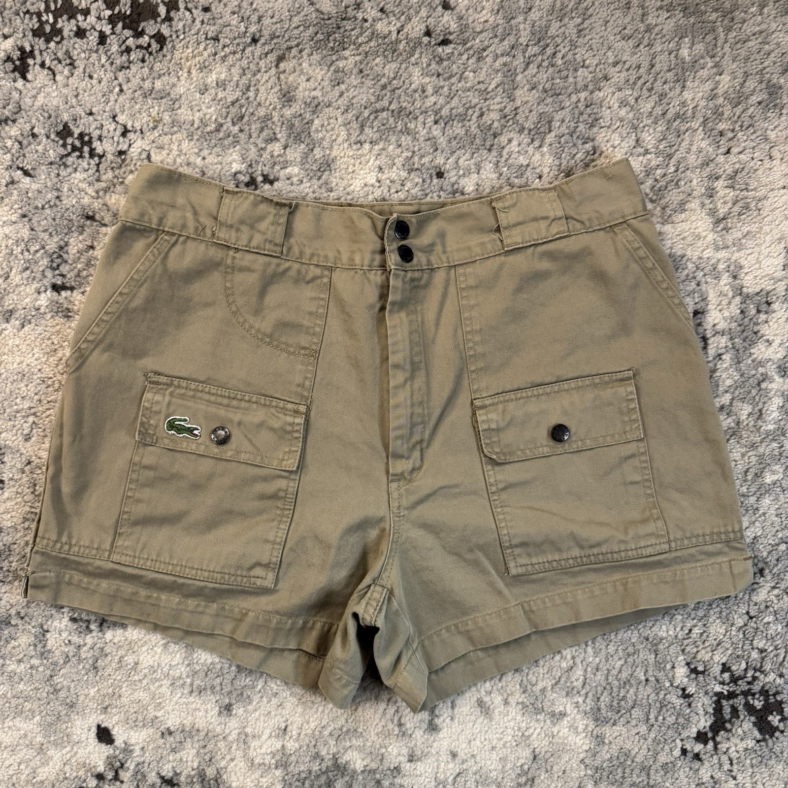 Vintage 80s Izod Lacoste Cargo Shorts Men’s Size 36 Khaki Utility