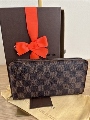 Louis Vuitton Damier Ebene Canvas Zip Around Wallet