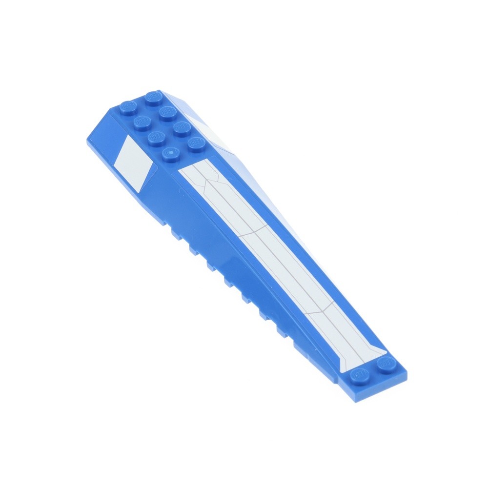 1X Lego Wedge Wing Plate 16X4X1 Blue Angled Stripes White Star Wars 45301PB034