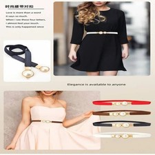 Women's Pearl Double Buckle Waist Belt Elegant Vintage Dress Cinch Belt