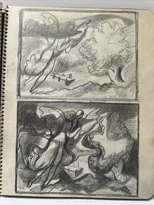 JO CAIN DRAWING WPA REGIONALISM CUBIST CUBISM STUDY FOR PAINTING Angel Modernism