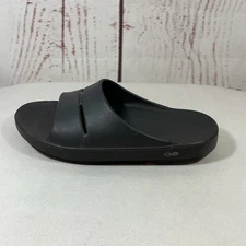 OOFOS Ooahh Slides Sandals Men 10 Women 12 Black Slip On Comfort Sport Recovery