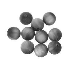 10 Pcs Acrylic Round Beads, 16mm Loose Beads for Jewelry Making, Gray