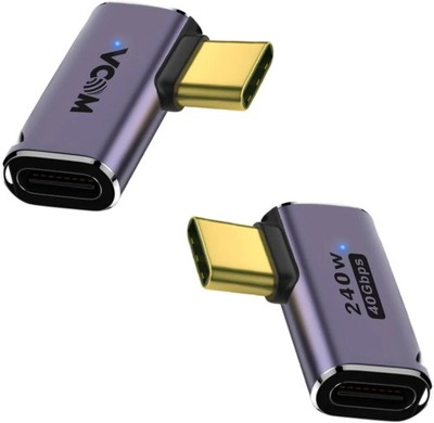 V VCOM 90 Degree USB C Right Angle Adapter, 240W Fast Charging, 8K Video Audio D