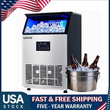 150 lbs Commercial Ice Maker ,Stainless Steel Bar Ice Cube Machine ,LED Display