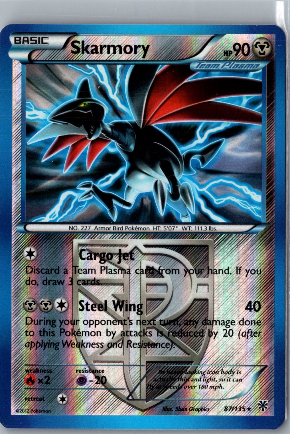 Skarmory (Team Plasma) Rare Plasma Storm 87/135 LP