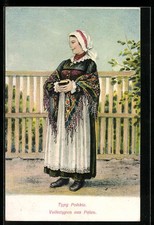 Cartolina Typy Polskie, Polin in costume popolare 