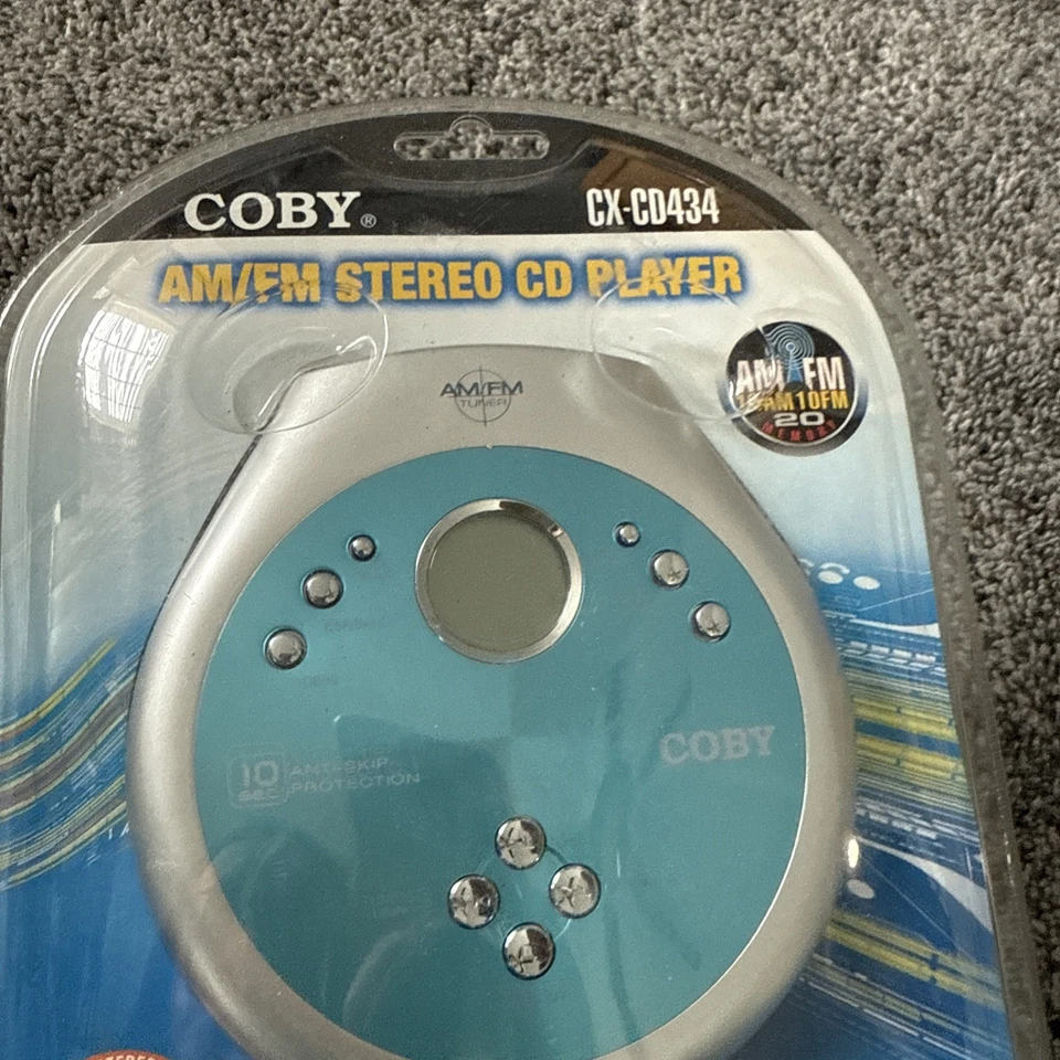 Coby Portable CD Player Headphones CX-CD434 AM/FM STEREO Bass Boost  SEALED New - Image 4 of 4