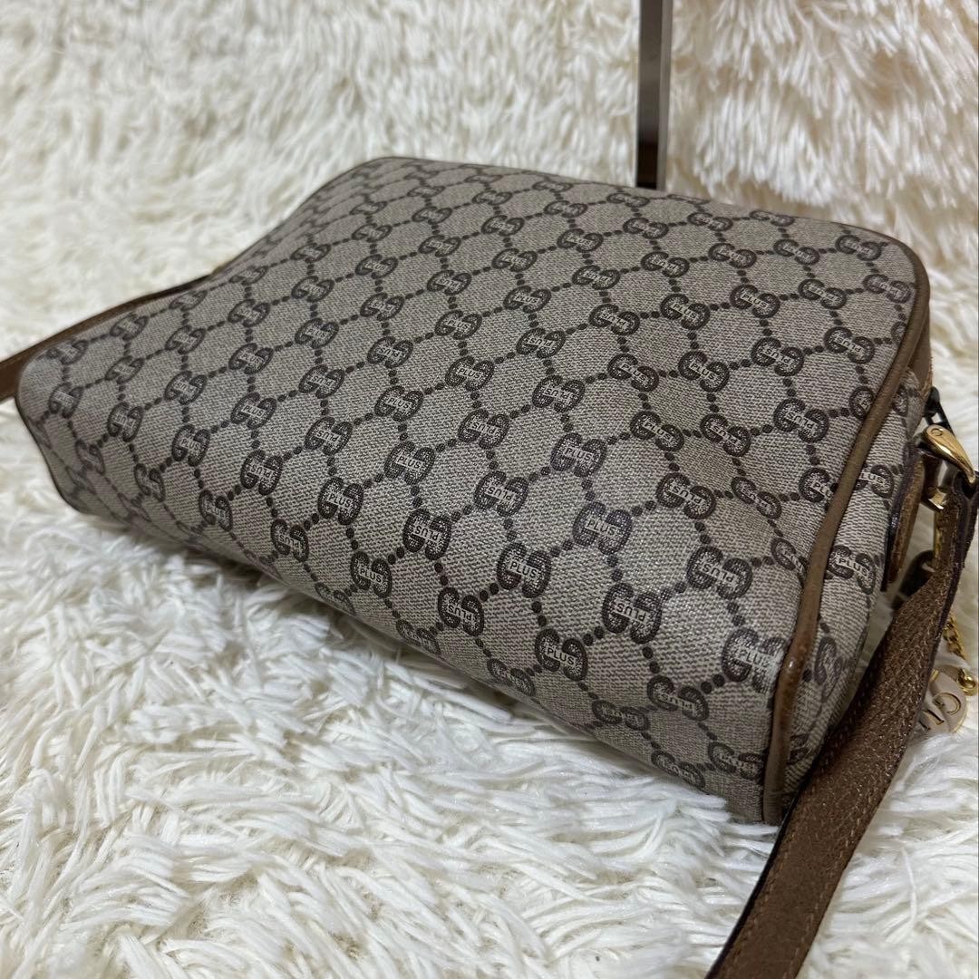 Gucci GG Canvas Leather Shoulder Bag Brown Vintage Authentic with Charm thumbnail 11