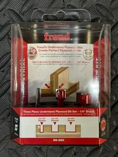 Freud 89-660 3 Piece Undersized Plywood Bit Set 1/4 Shank NEW