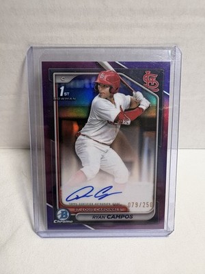 2024 BOWMAN DRAFT AUTOGRAPH PURPLE BASEBALL #CPARCA RYAN CAMPOS RC /250