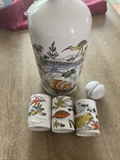 Seltene Porzellan Flasche Und 3 Becher Nordsee Altenkunstadt