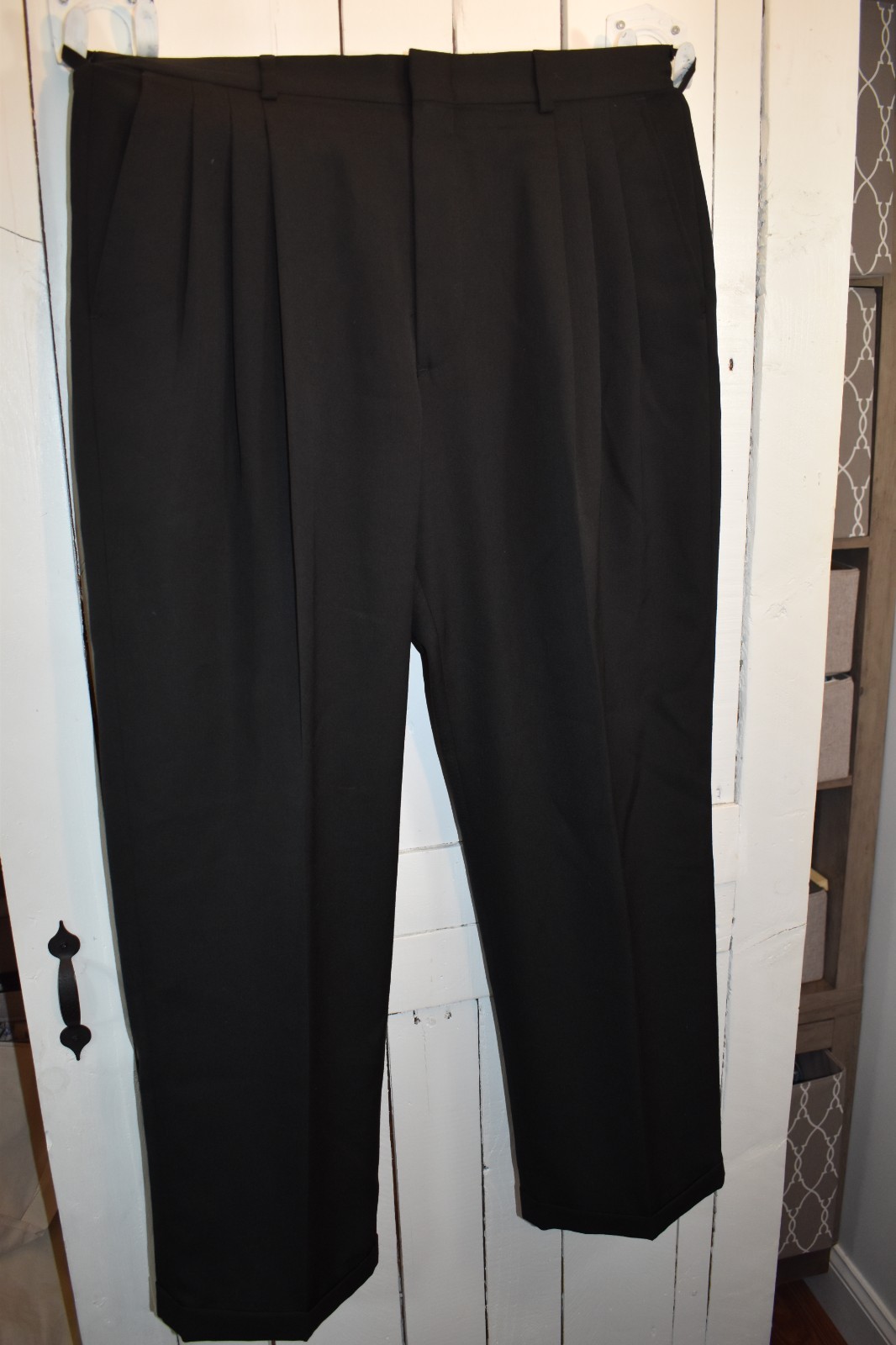 Men's City Streets Custom Fit Black Dress Pants 34w  x  30l, PO (M34-30,m2b)