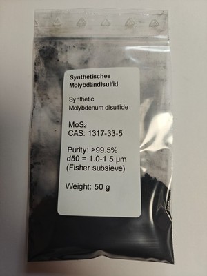 50g Molybdändisulfid MoS2 99,5% ultrafein 1,0 bis 1,5 µm Molybdänsulfid