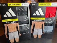Lot of 2 Adidas Mens 3-Pack boxer briefs Quick Dry Microfiber Size L